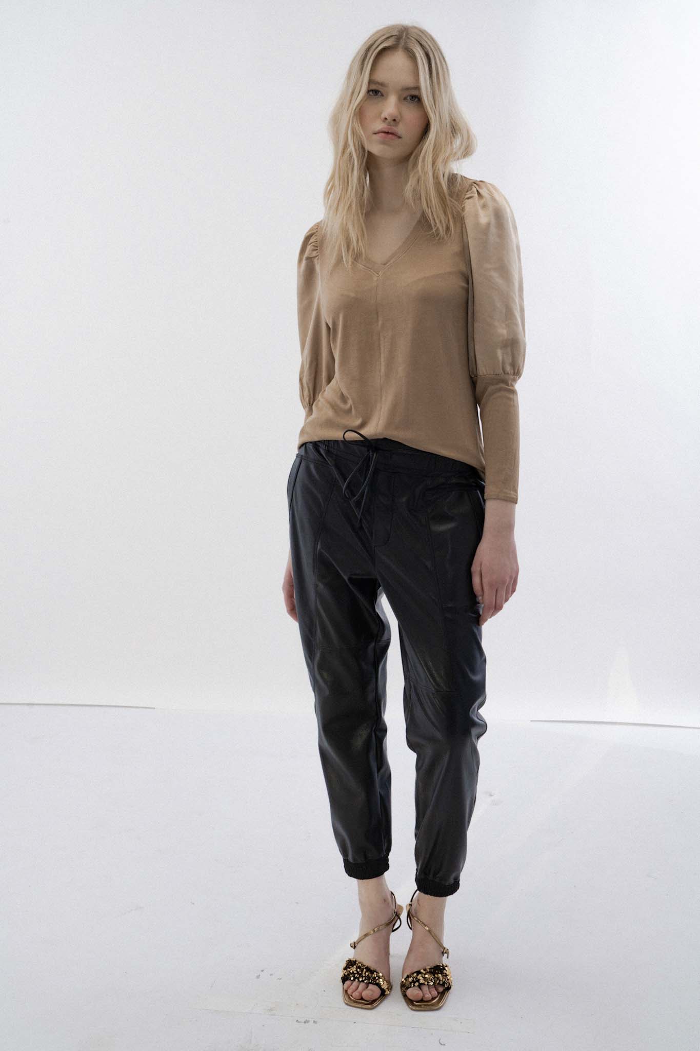 The V Neck Mixed Media Pullover