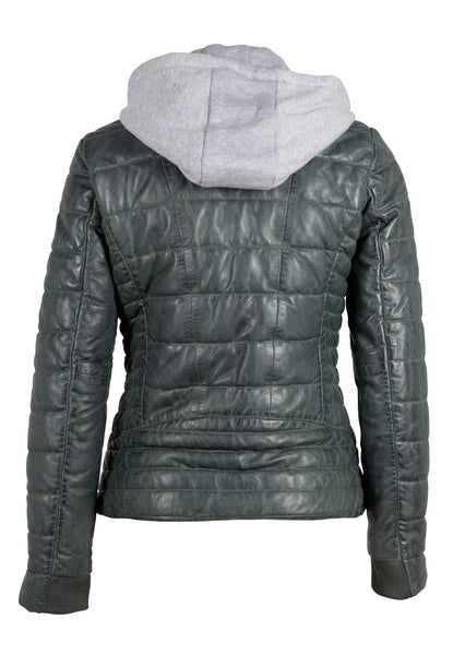 The Leather Puffer With Zip Out Hoodie