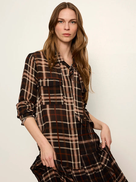 The Meet In Paris Tie Neck Blouse