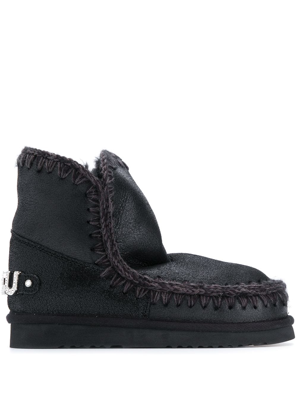 The Eskimo Shearling Boot with Rhinestone Logo