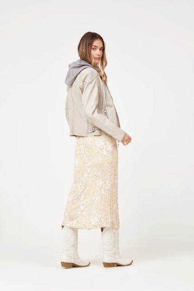 The Finja Leather Jacket with Zip Out Hoodie