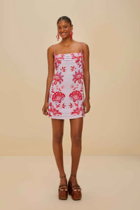 PORCELAIN GARDEN LILAC MINI DRESS SLEEVELESS