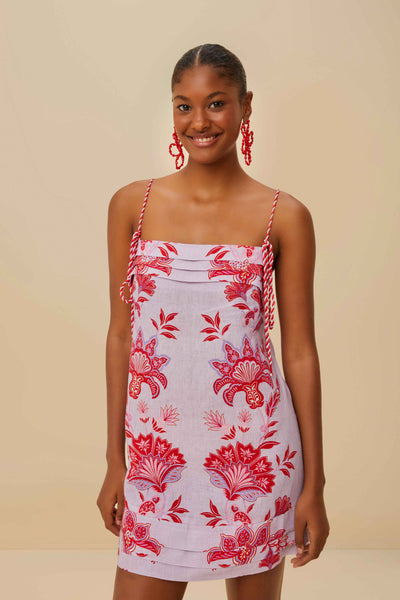 PORCELAIN GARDEN LILAC MINI DRESS SLEEVELESS