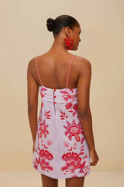 PORCELAIN GARDEN LILAC MINI DRESS SLEEVELESS