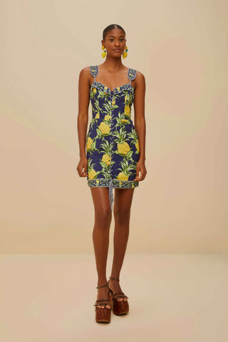 DELICATE PINEAPPLE NAVY BLUE SLEEVELESS LACING MIN