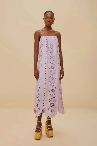 LILAC RICHELIEU SLEEVELESS MAXI DRESS