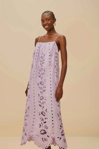 LILAC RICHELIEU SLEEVELESS MAXI DRESS
