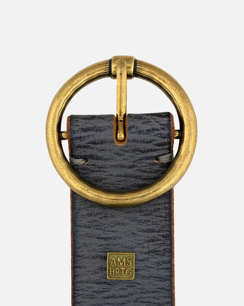 The Soraya | Studded Leather Belt With Gold Round Buckle