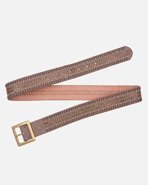 The Ezra | Studded Leather Belt With Square Buckle