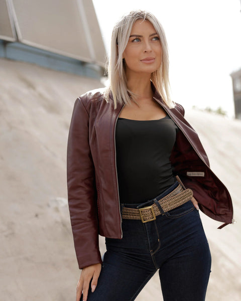 The Ezra | Studded Leather Belt With Square Buckle