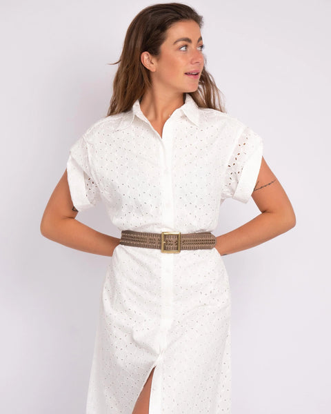 The Ezra | Studded Leather Belt With Square Buckle