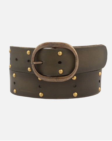 The Devi | Antique Brass-Accented Leather Belt