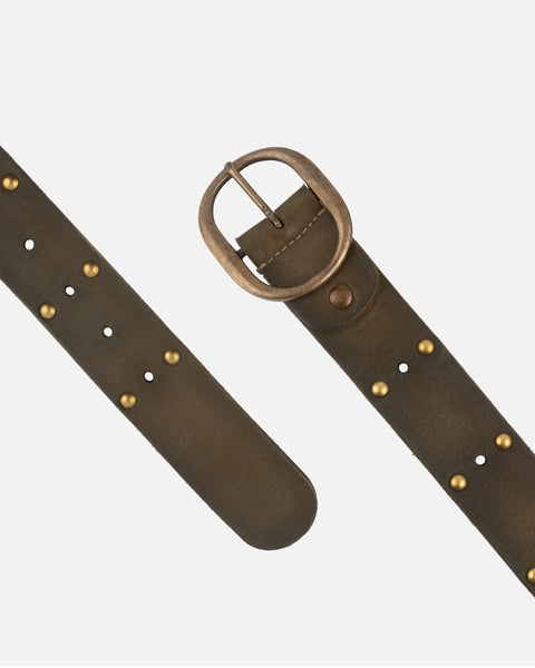 The Devi | Antique Brass-Accented Leather Belt