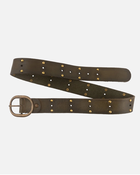 The Devi | Antique Brass-Accented Leather Belt