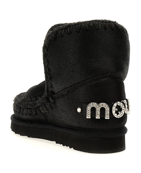 The Eskimo Shearling Boot with Rhinestone Logo