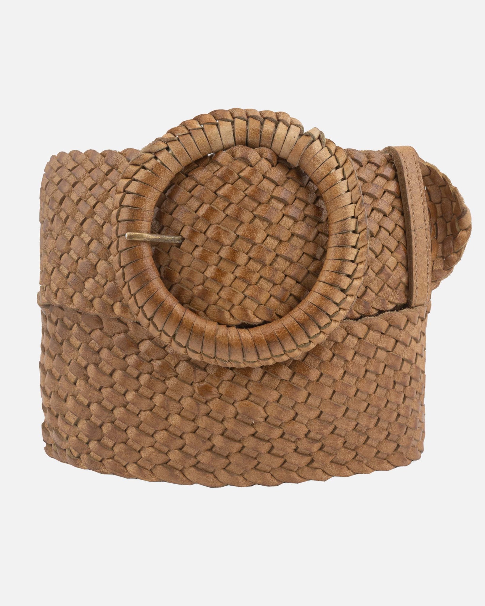 The Farah | Wide Woven Leather Belt