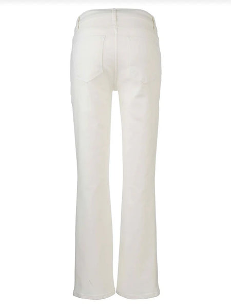The Kelsey High Rise Crop Flare - Cream