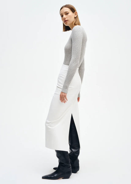 The Cashmere Cotton Pointelle L/S Crew
