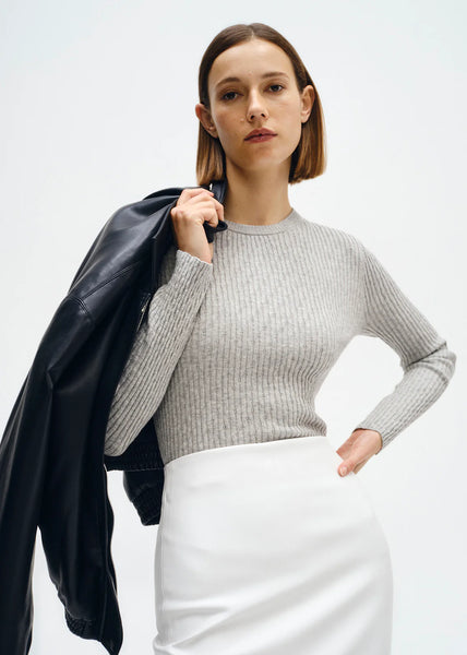 The Cashmere Cotton Pointelle L/S Crew
