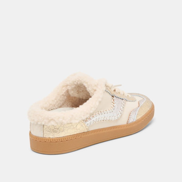 The Notice Slide Plush Silver Gold Crackled Leather - BLACK FRIDAY SPECIAL!🖤✨ LIMITED TIME ONLY!