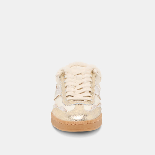 The Notice Slide Plush Silver Gold Crackled Leather - BLACK FRIDAY SPECIAL!🖤✨ LIMITED TIME ONLY!