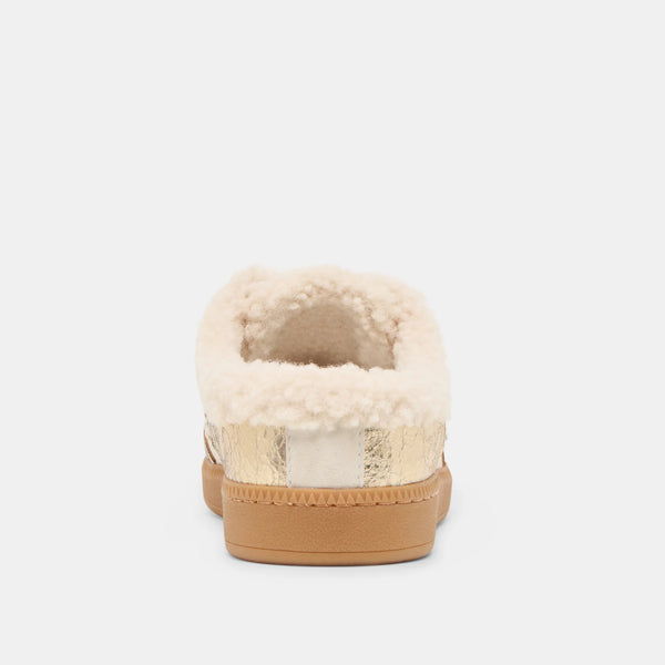 The Notice Slide Plush Silver Gold Crackled Leather - BLACK FRIDAY SPECIAL!🖤✨ LIMITED TIME ONLY!