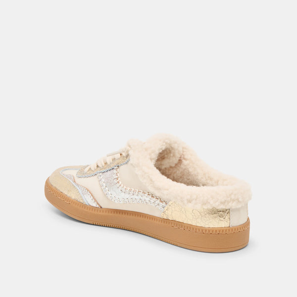 The Notice Slide Plush Silver Gold Crackled Leather - BLACK FRIDAY SPECIAL!🖤✨ LIMITED TIME ONLY!