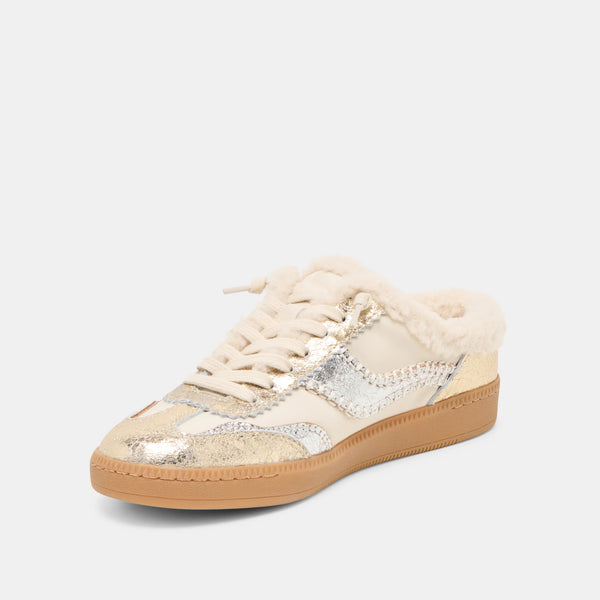 The Notice Slide Plush Silver Gold Crackled Leather - BLACK FRIDAY SPECIAL!🖤✨ LIMITED TIME ONLY!