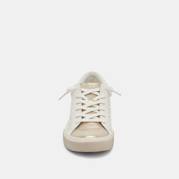 The Zina Sneakers Bone Gold Woven