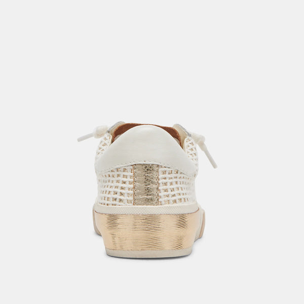 The Zina Sneakers Bone Gold Woven