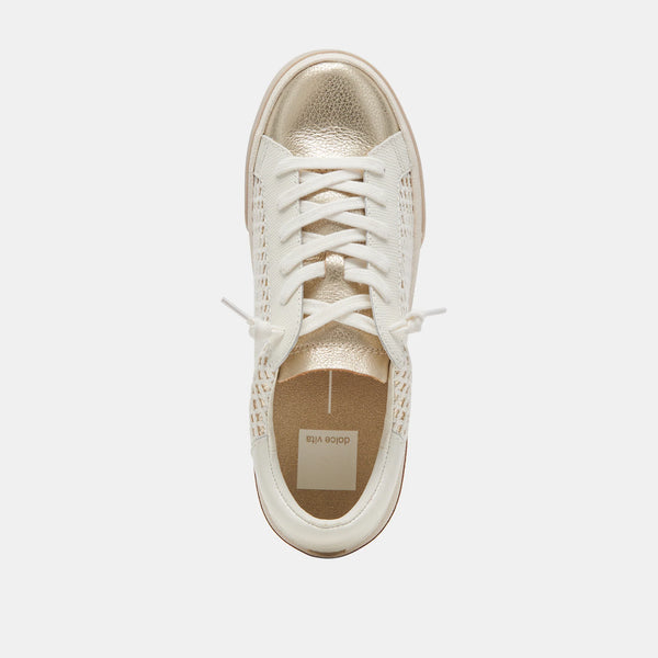 The Zina Sneakers Bone Gold Woven