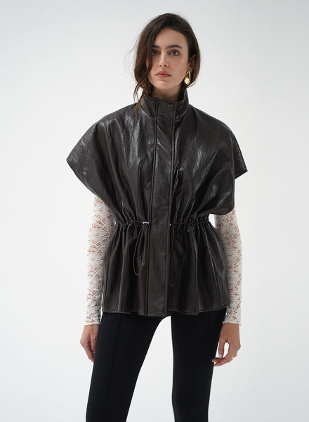 FAIRFAX SHORT SLEEVE LEATHER JACKET
