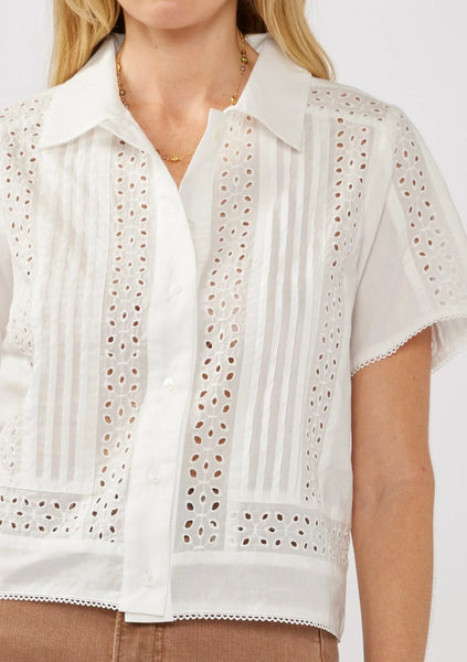 The Kamilla Eyelet Crop Button Down