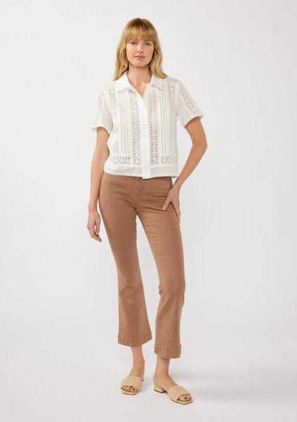 The Kamilla Eyelet Crop Button Down