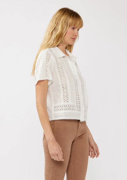 The Kamilla Eyelet Crop Button Down
