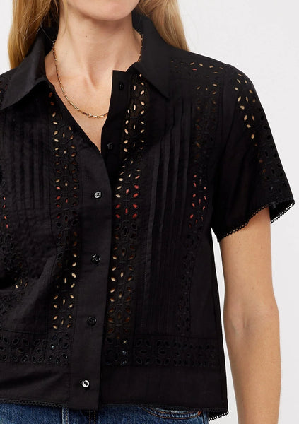 The Kamilla Eyelet Crop Button Down