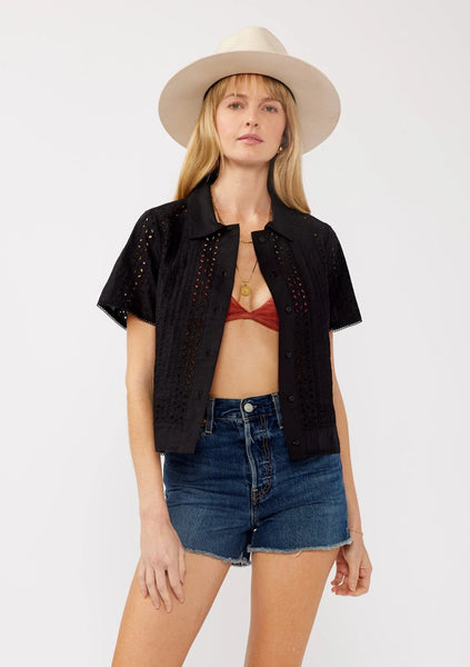The Kamilla Eyelet Crop Button Down