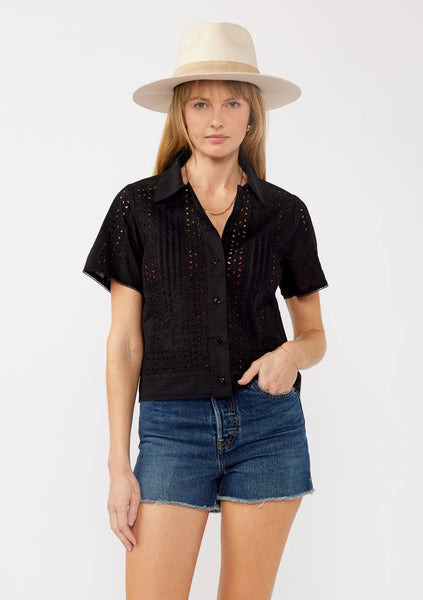 The Kamilla Eyelet Crop Button Down