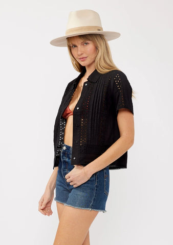 The Kamilla Eyelet Crop Button Down