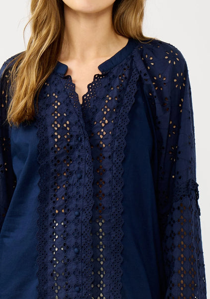 The Ella Embroidered Eyelet Blouse