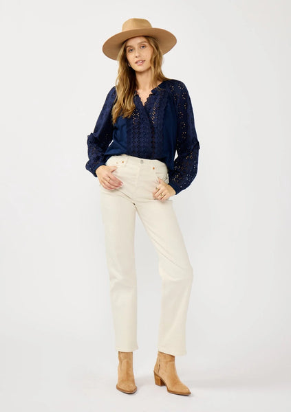 The Ella Embroidered Eyelet Blouse