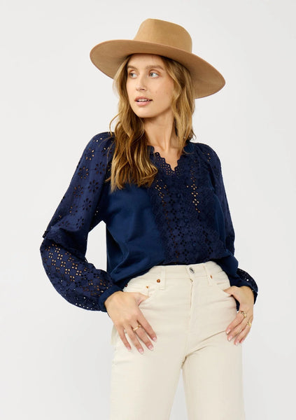 The Ella Embroidered Eyelet Blouse