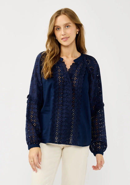 The Ella Embroidered Eyelet Blouse