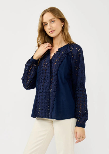 The Ella Embroidered Eyelet Blouse