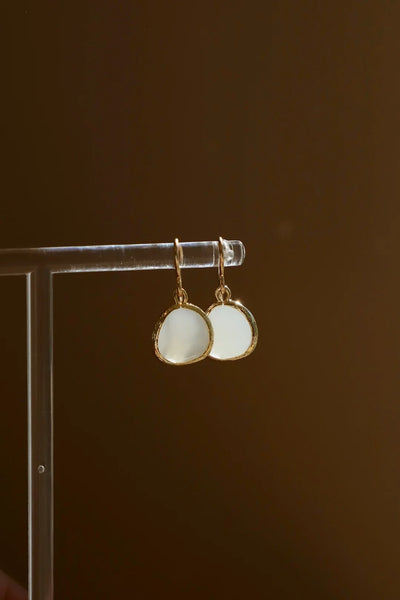 White Smoke Bezel Earrings