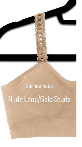 The Nude Bra/Nude Loop Gold Studs  NEW!