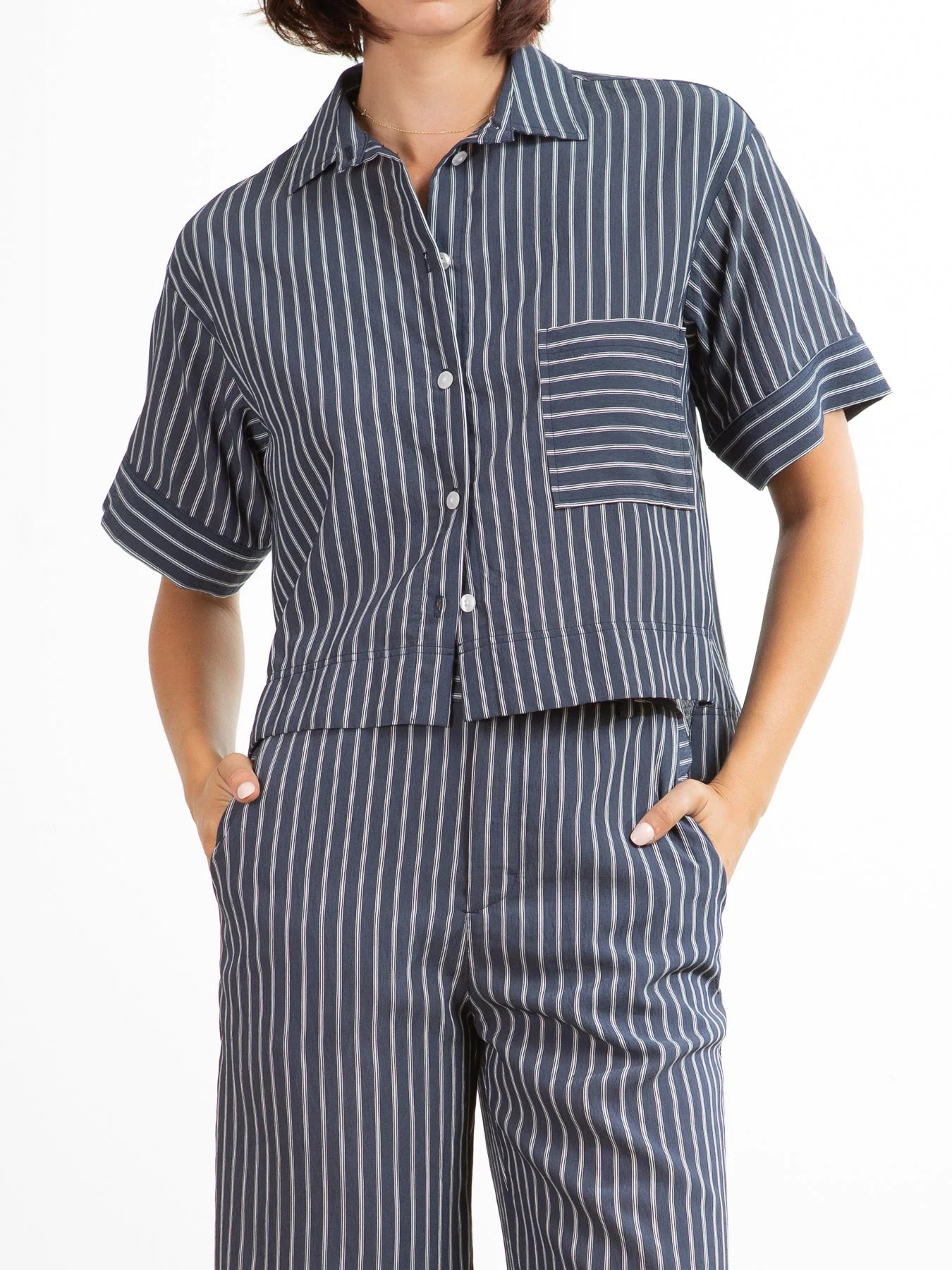 The Eddy Shirt in Marina Stripe