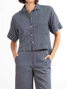 The Eddy Shirt in Marina Stripe