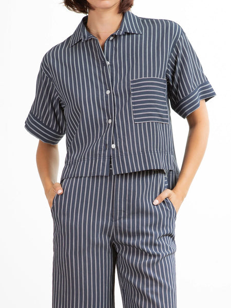 The Eddy Shirt in Marina Stripe