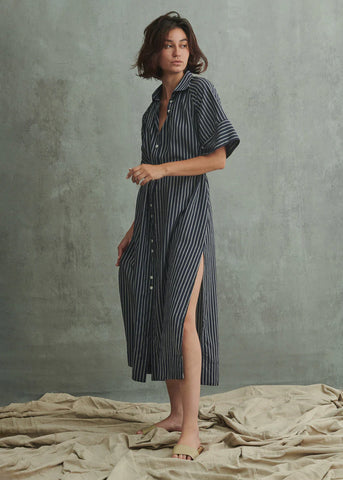 The Mona Dress in Marina Stripe